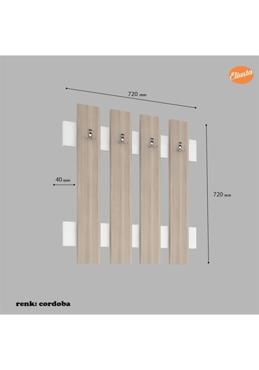 Duvar Askılığı Askılık Portmanto Antre Askılık Vestiyer Anahtarlık Cordoba - Beyaz
