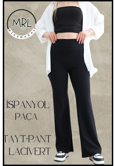 Kadın Yüksek Bel Toparlayıcı Tayt Pantolon Ispanyol Paça Likralı Esnek Dalgıç Koyu Lacivert 1040 Lacivert Kadın Yüksek Bel Toparlayıcı Tayt Pantolon Ispanyol Paça Likralı Esnek Dalgıç Koyu Lacivert 1040 Lacivert