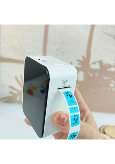 P15 Mini Etiket Kablosuz Pratik Yazıcı Beyaz