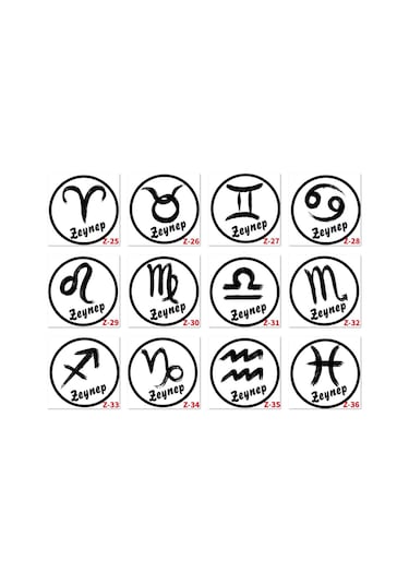 Kişiye Özel Burç Temalı Türk Kahve Fincanı, Doğum Günü Hediyesi Z1 Serisi Beyaz