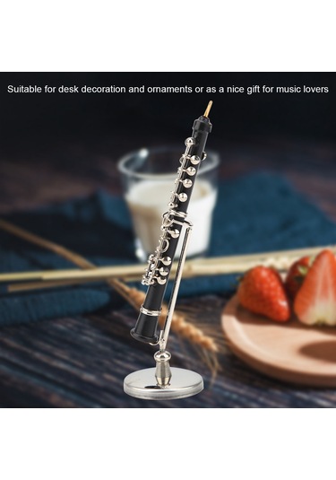 Yaozixa Minyatür Oboe Modeli - Metal Dekoratif Müzik Aletleri, Masa Süsülü Hediyelik Kutulu, Müzik Severlere Özel