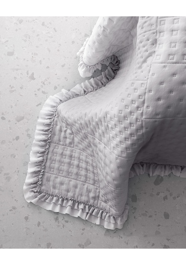 Madame Coco Medus Çift Kişilik Yatak Örtüsü - Gri Gri