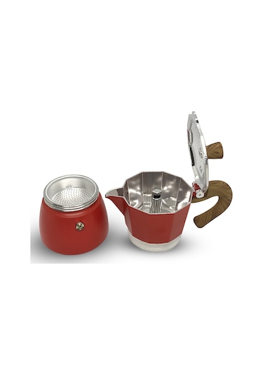 Horecamark Aluminyum Moka Pot 6 Kupa Siyah 3 Cups Moka Pot