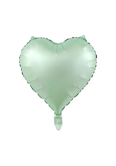 1 Adet 18 İnç 45 Cm Retro Kalp Folyo Balon Soft Yeşil YEŞİL
