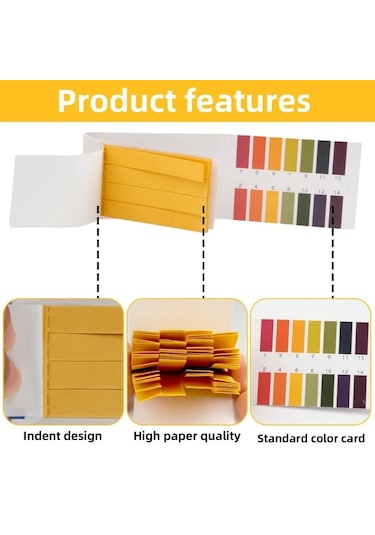 Fochsia 1/3/6'li 0-14 Ph Kağıdı 80 Yaprak Asit Baz Test Seti