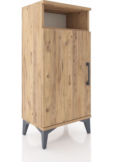 Arges Komodin 3 Raflı Tek Kapaklı 44x30x96 Çam-çam Çam