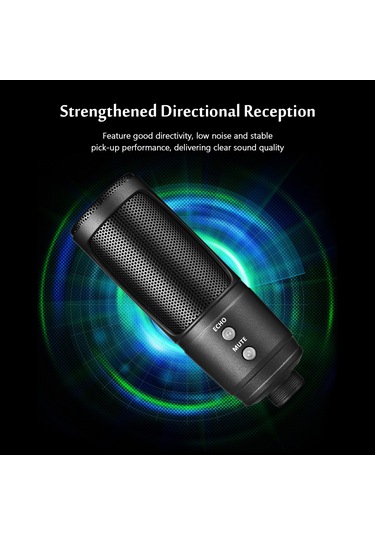 Yifomall Usb 2.0 Mikrofon - Siyah, Kardeş Yönlülük, 20hz-20khz Frekans Aralığı, K歌, Oyun, Canlı Yayın Ve Kayıt İçin Dizüstü Bilgisayara Uyumlu