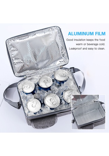 Neevoyu Küçük Boylu Dış Mekan Soğutma Çantası - İki Katlı Isı Yalıtımı, Piknik Kamp Malzemesi, Lacivert Koyu Mavi