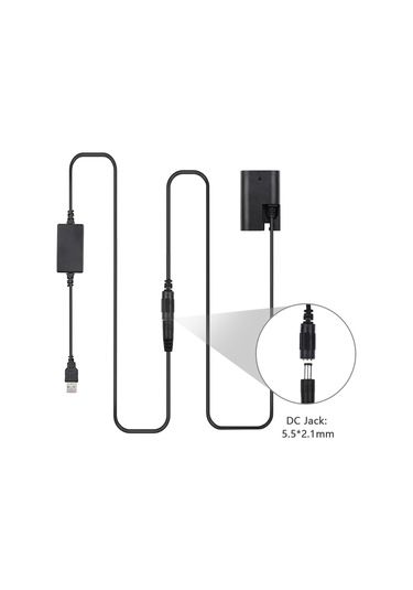 Kosona Andoer Dr-e6 Canon Lp-e6 Sahte Pil, 5v 2a Usb Artırıcı Kablolu 200cm , 8v Çıkış, 5d2/5d3/5d4/6d/6d2/60d/7d/70d/80d/90d Dslr Kameralar İçin, Güvenlik Koruma Ce Onaylı