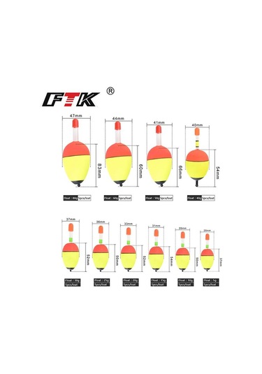Ftk Köpük Yüzen Yem, 5 Adet, 5/10/15/20/25/30/40/50/60/80g, Hafif Köpük, Yüksek Kaliteli Parlak Flo 50g-5pcs
