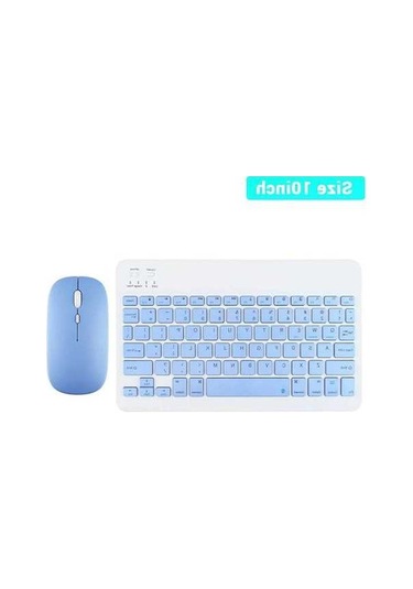 Willowhaven Bluetooth Kablosuz Klavye Fare Android Ios Samsung Xiaomi Tablet İçin İpad Uyumlu Air Sky Blue Set French Language