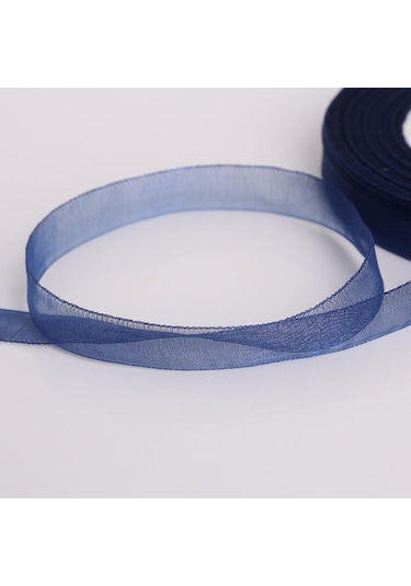Lacivert 50 Yards/rulo Dıy Organze Kurdele Hediye Paketleme 12mm Parti Düğün Dekorasyon Kumaşı