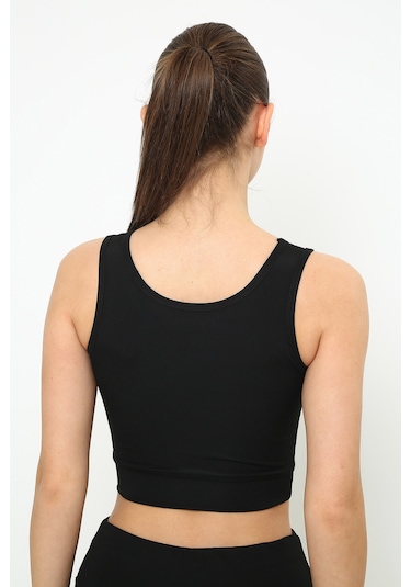Askılı Body Crop Top Üst - Siyah Siyah