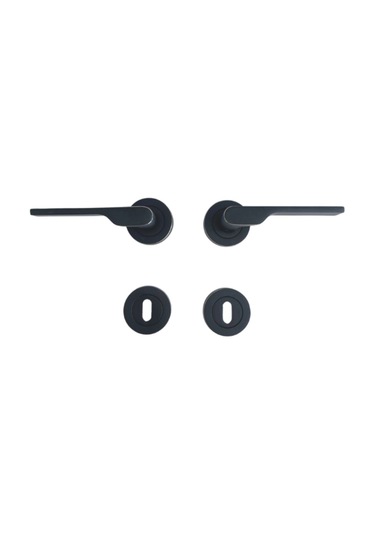 2019 Siyah Rozetli Oda Kapı Kolu 1 Takım Oda