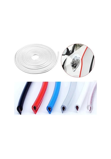 Toyota Corona Uyumlu Oto Araç Kapı Koruma Fitili 5 Metre Parlak Beyaz Çarpma Ve Çizilme Önleyici Koruma Bandı