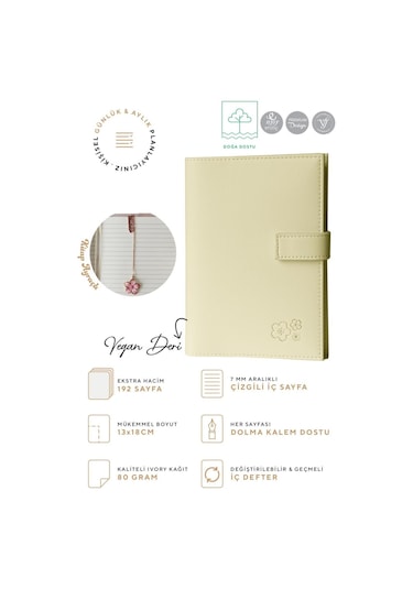 Vj Kutulu Defter 13x18 Cm 80 Gr. Ivory 96 Yp. Kitap Ayraçlı Antrasit