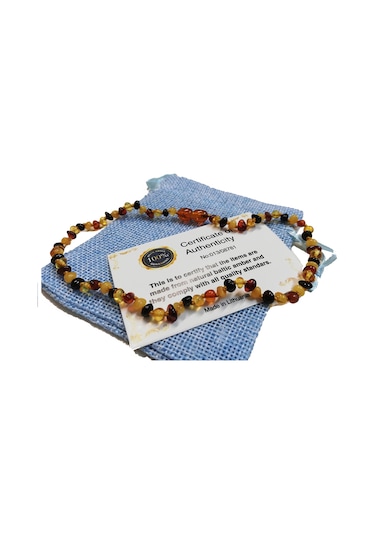 Sertifikalı Multicolor Baltık Bebek Kehribar Kolye Çok Renkli