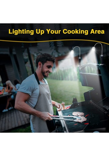 Dianziye 2 Adet Metal Isı Dayanıklı Bbq Işığı - Temizlenmesi Kolay Kamp Ve Seyahat Led Lambaları Siyah