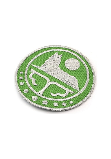 Çeçen Bayrak Nakışlı Yuvarlak Etiket (Yeşil) Çapı 8 cm