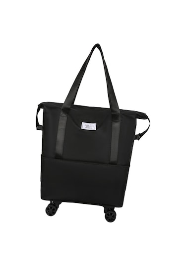 Homyl Katlanabilir Seyahat Çantası Tekerlekli Genişletilebilir El Siyah Tekli Genişlet