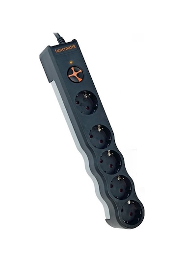 Tunçmatik Powersurge TSK6136 1050J 5'li Akım Korumalı Priz 1.5 M Siyah