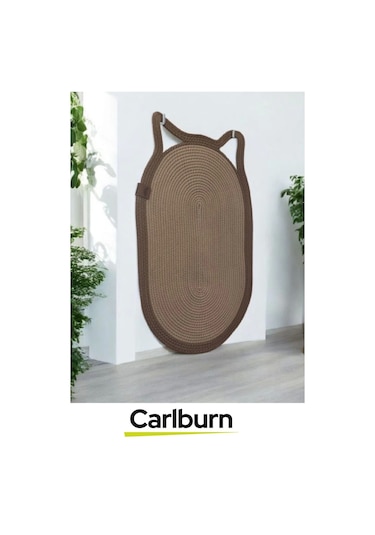 Özel Üretim Zemin Dostu Kaymaz %100 Doğal Jüt İp Dekoratif Kedi Kulaklı Tırmalama Paspası 40x70cm