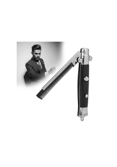 Suofeng Otomatik Açılır Kapanır Saç Ve Sakal Taranı - Şık Metal Plastik Kombin