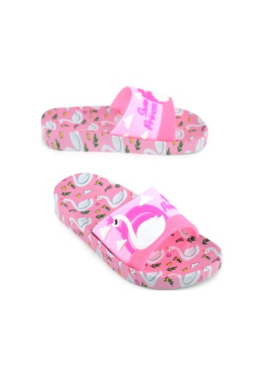 Gezer Kız Çocuk Yazlık Islak Zeminde Kullanıma Uygun Rahat Taban Ev Bahçe Plaj Havuz Terlik PEMBE