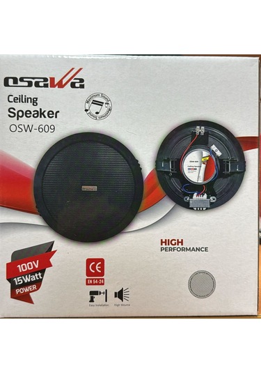 Osawa Osw-609 Trafolu 16 Cm Siyah Alçıpan Tavan Hoparlörü