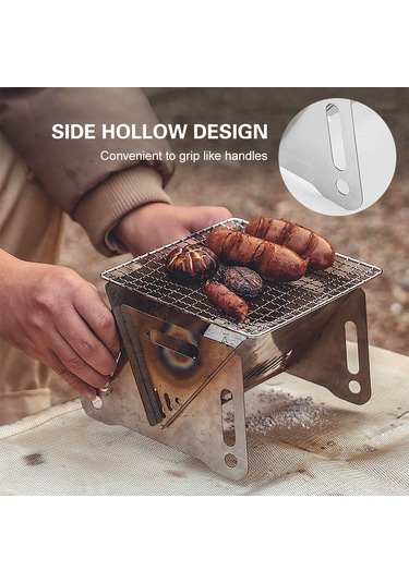 Açık Paslanmaz Çelik Barbekü Izgarası Gümüş