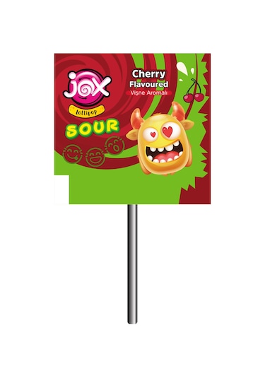 Jox Flat; Kabartmalı Yüz İfadeli Ekşili Yassı Lolipop 150 x 6.2 G