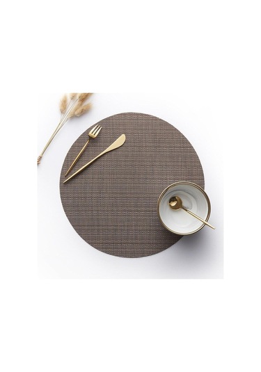 Koyu Kahve 4 Adet Kaymaz Yuvarlak Pvc Placemats Isı Yalıtım Mat Batı İskandinav Tarzı Yemek Paspasları Masa Mat Ev Otel Restoran Dekoru Koyu Kahve