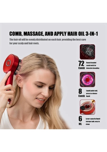 Willowhaven Gri Çok Fonksiyonlu Elektrikli Masaj Tarağı Ayarlanabilir Hızlı Saç Fırçası Uzun Pil Ömrü Gri