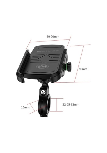 M9 Motosiklet Kablosuz Şarj Cep Telefonu Braketi 15w Navigasyon Braketi 001