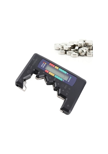 Vkemall Siyah Dijital Pil Test Cihazı - C/d/9v/aa/aaa/1.5v Li-pil Göstergesi, Lcd Ekranlı Pil Gücü Tespit Aleti