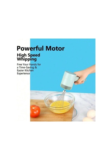 Jialan Usb Şarj Edilebilir Mını Ev Akülü Elektrikli El Mikseri, Yeşil