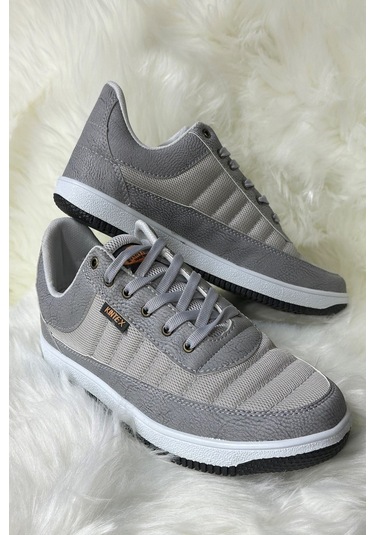 Günlük Erkek Sneaker Bağcıklı Hafif Rahat Fileli Hava Alabilen Yürüyüş Spor Ayakkabısı 014 Buz - Buz