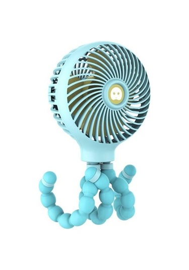 Cbtx Ahtapot Deforme Karikatür Katlanır Usb Şarj Edilebilir Mini El Fanı Mavi
