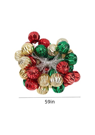 Geeksen 59 İnç 10 Işık Noel Topu Zincir Aydınlatması - İç/ Dış Mekan Noel Ağacı Renkli Dekoratif Işıklar Renk