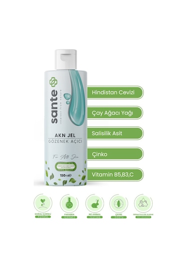 Sante Plus Akn Yüz Temizleme Jeli 150 ML