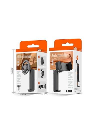 Mini Masa, Koltuk Klipsli Telefon Tutucu Stand Siyah Siyah