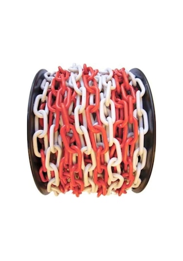 Mfk 8 Mm Plastik Zincir 1 Metre Kırmızı Beyaz Renk
