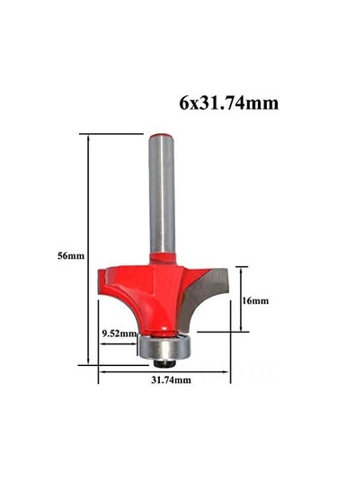 Gajeena Ahşap İşleme İçin 5 Parça 6mm Saplı Yuvarlak Köşe Freze Ucu Seti - Bearingli Taşlama, Kenar Düzenleme, Kare Açma Aletleri