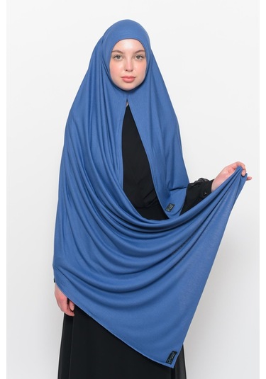 Hazır Pratik Geçmeli Lüks Organik Düz Penye Şal Çapraz Hizalı-kont Rengi