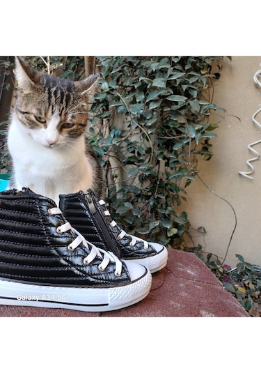 Scarpe Magiche Elyaflı Paraşüt Model Kız Çocuk Ayakkabısı 31-35 Numara Arası Işıksızdır Siyah