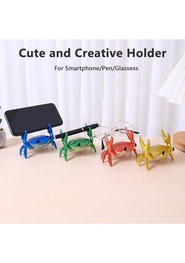 Mavi Vaorlo Sevimli Yengeç Tutucu Akıllı Telefon Pan Gözlük Telefon Tutucu Masası Standı Yaratıcı Braketi Canlı Film İzle