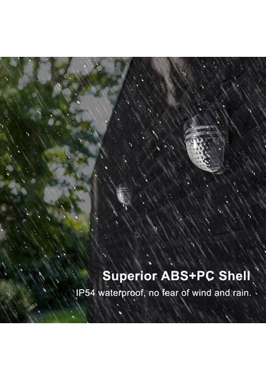 Monyee Solar Bahçe Çit Lambası, Akıllı Işık Kontrolü, Ip54 Su Geçirmez, Siyah Kasa, Islak Işık, 6-12 Saat Süre, Dış Mekan Dekorasyonu Yh0613 Siyah