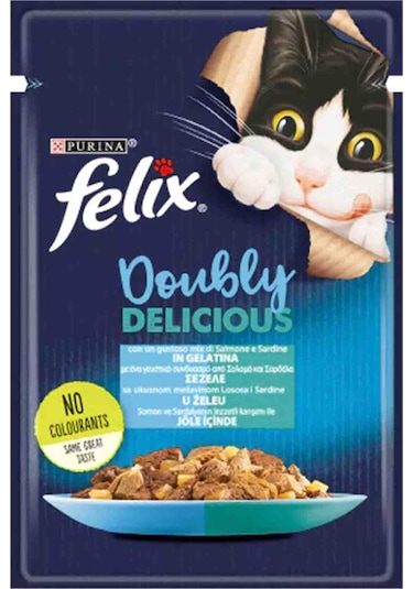 Felix Çifte Lezzet Somonlu Ve Sardalyalı Kedi Konservesi 85 Gr