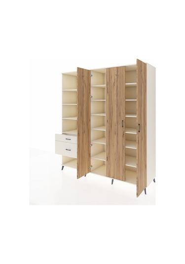 Kronos Dolap 16 Raflı 2 Çekmeceli 3 Kapaklı 220x59x243 Aytaşı-çam/aytaşı Atlas Çam/aytası