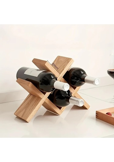 Maxaccess Avrupa Tarzı Ahşap Şarap Rafı: Çoklu Şişe Yuvası, Ev Dekorasyonu İçin